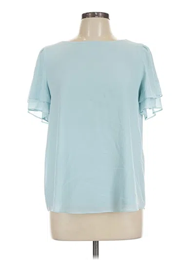 Pre-owned Naked Zebra Short Sleeve Blouse In Teal