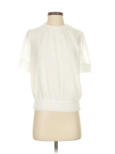 Pre-owned Naked Zebra Short Sleeve Blouse In White