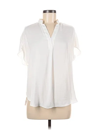 Pre-owned Naked Zebra Short Sleeve Blouse In White