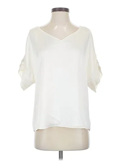 Naked Zebra Short Sleeve Blouse In White