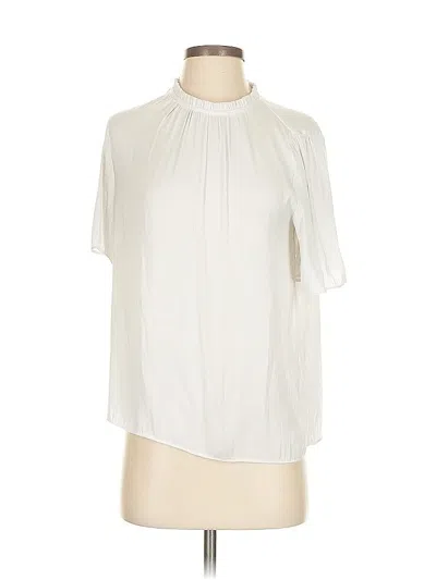 Pre-owned Naked Zebra Short Sleeve Blouse In White