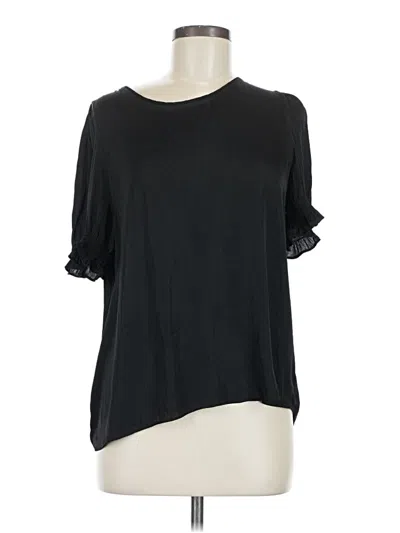 Pre-owned Naked Zebra Short Sleeve Top Black Cold Shoulder Neckline Tops