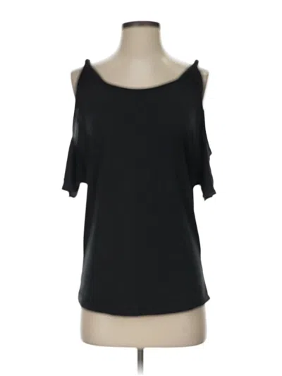 Pre-owned Naked Zebra Short Sleeve Top Black Cold Shoulder Neckline Tops