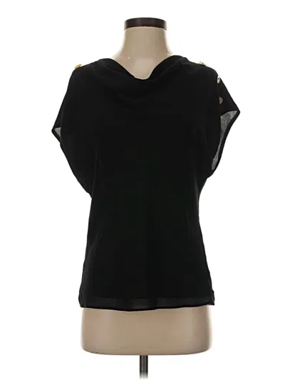 Pre-owned Naked Zebra Short Sleeve Top Black Cowl Neck Tops