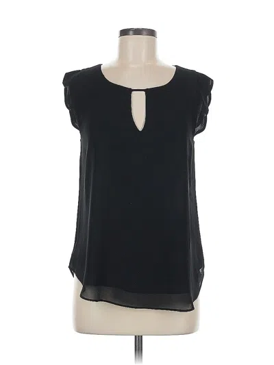 Pre-owned Naked Zebra Short Sleeve Top Black Keyhole Neckline Tops