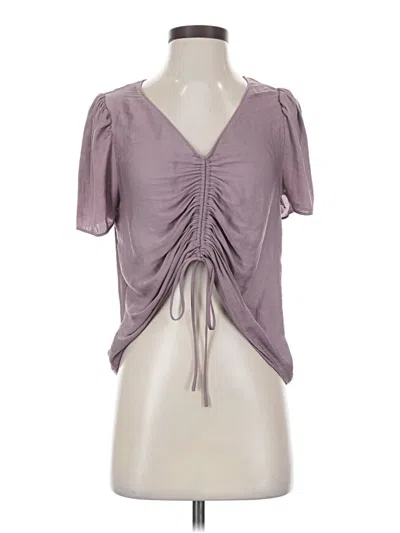 Pre-owned Naked Zebra Short Sleeve Top Purple Sweetheart Neckline Tops