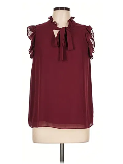 Pre-owned Naked Zebra Sleeveless Blouse In Burgundy