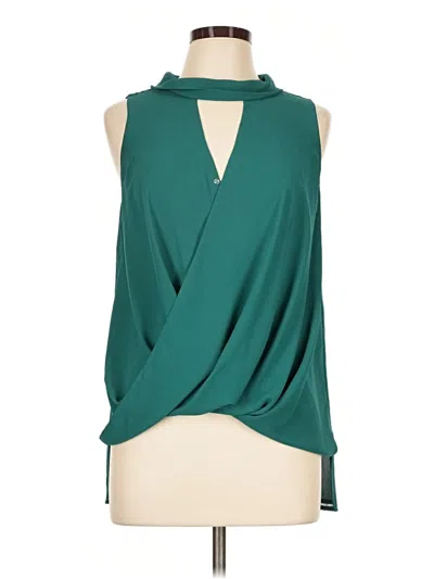 Pre-owned Naked Zebra Sleeveless Blouse In Teal