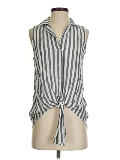Pre-owned Naked Zebra Sleeveless Button Down Shirt In Gray