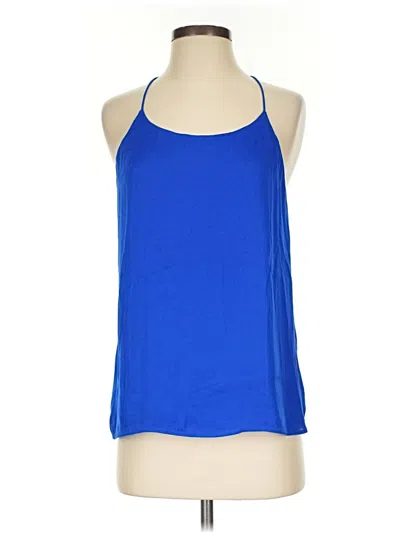 Pre-owned Naked Zebra Sleeveless Top Blue Solid Pattern Halter Neckline Tops