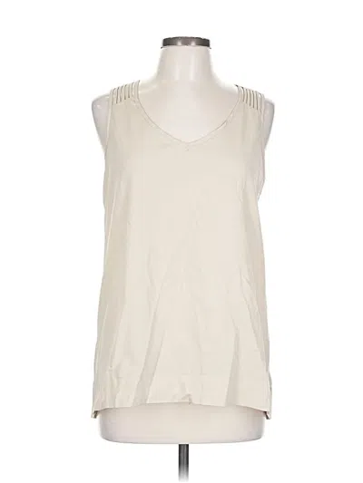 Pre-owned Naked Zebra Sleeveless Top Tan V Neck Tops In Brown