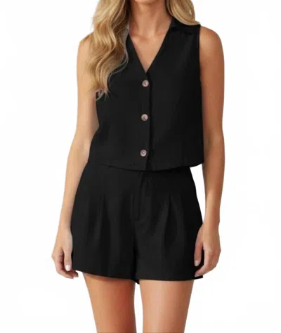 Naked Zebra Soft Matte Cropped Vest Top In Black