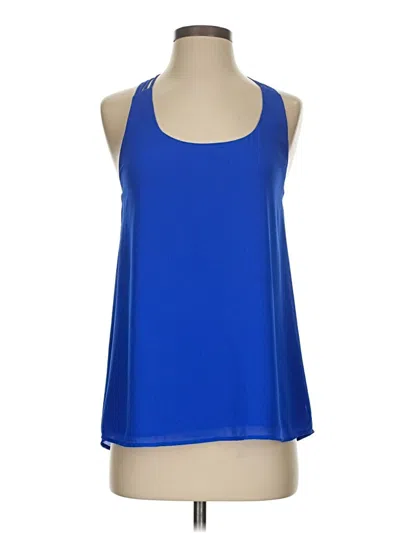 Pre-owned Naked Zebra Tank Top Blue Halter Neckline Tops
