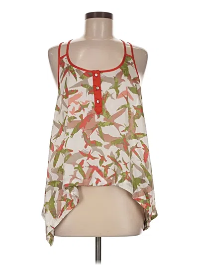 Pre-owned Naked Zebra Tank Top Green Halter Neckline Tops