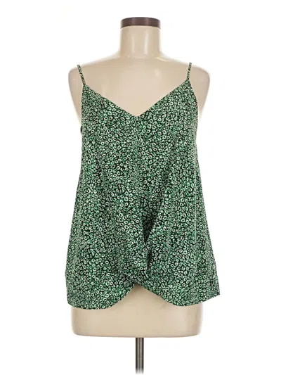 Pre-owned Naked Zebra Tank Top Green Strapless Neckline Tops