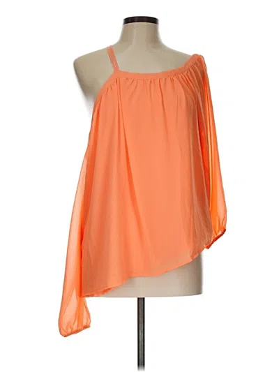 Pre-owned Naked Zebra Tank Top Orange One Shoulder Neckline Tops