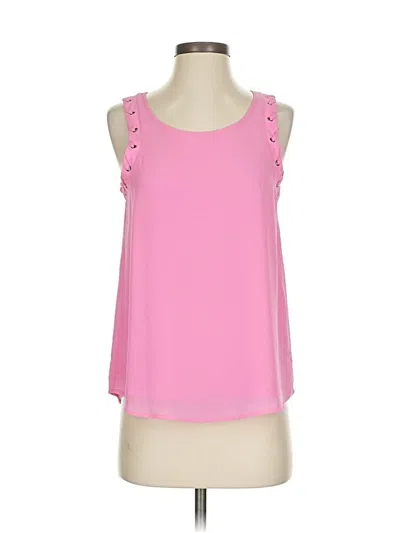 Pre-owned Naked Zebra Tank Top Pink Ruffles Neckline Tops