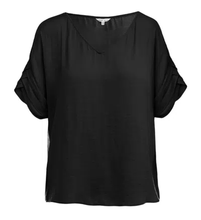 Naked Zebra Women's V-neck Satin Top In Black