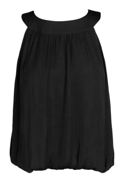 Naked Zebra Women's Wide Round Neck Billowy Sleeveless Top In Black