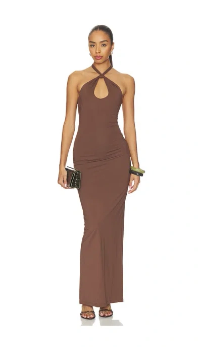 Nakedvice The Addie Maxi Dress In Brown