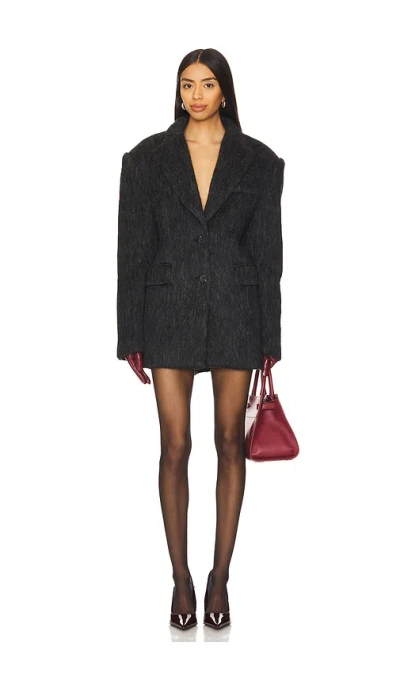 Nakedvice The Albert Faux Fur Coat In Charcoal