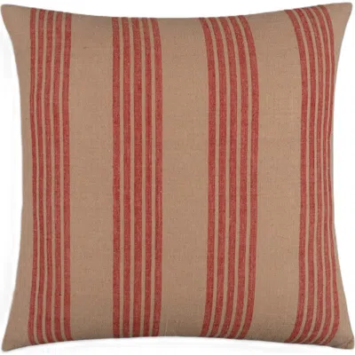 Naki & Ssam Earthy Finesse Brown Throw Pillow With Stripes In Multi