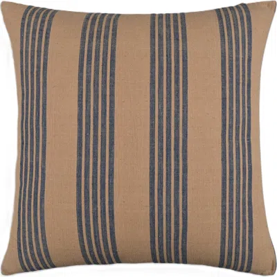 Naki & Ssam Earthy Finesse Brown Throw Pillow With Stripes In Multi