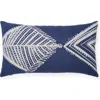 Naki & Ssam Oceanic Elegance Artisan Print Fish Lumbar Pillow Cover In Blue