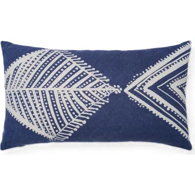 Naki & Ssam Oceanic Elegance Artisan Print Fish Lumbar Pillow Cover In Blue