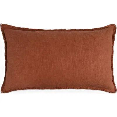 Naki & Ssam Organic Chic Solid Lumbar Pillow Cover With Frayed Edges