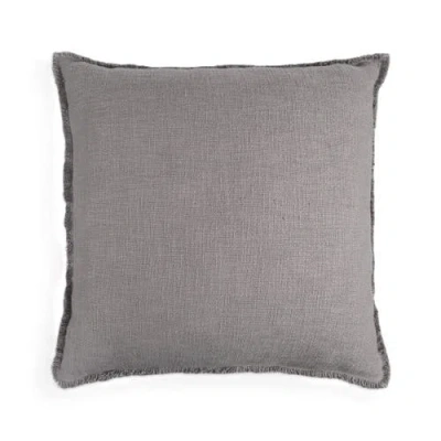 Naki & Ssam Organic Chic Solid Square Pillow Cover With Frayed Edges