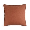 Naki & Ssam Organic Chic Solid Square Pillow Cover With Frayed Edges