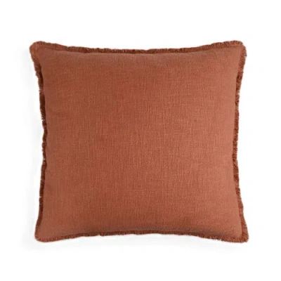 Naki & Ssam Organic Chic Solid Square Pillow Cover With Frayed Edges