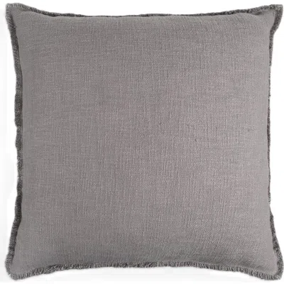 Naki & Ssam Organic Chic Solid Square Pillow Cover With Frayed Edges