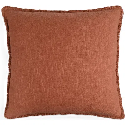 Naki & Ssam Organic Chic Solid Square Pillow Cover With Frayed Edges