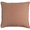 Naki & Ssam Organic Chic Solid Square Pillow Cover With Frayed Edges In Brown