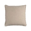 Naki & Ssam Organic Chic Solid Square Pillow Cover With Frayed Edges In Brown
