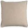 Naki & Ssam Organic Chic Solid Square Pillow Cover With Frayed Edges In Brown
