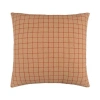Naki & Ssam Rustic Elegance Brown Throw Pillow With Grid Pattern
