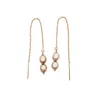 Nakiit Women's Gold / Neutrals / Pink Pink Champagne Droplet Threaders In Multi