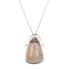Nakiit Women's Pink / Neutrals / Silver Thunder Bay Agate Pendant In Multi