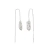 Nakiit Women's White / Silver Biwa Pearl Threaders – Sterling Silver In Multi