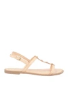 Nakoa Woman Sandals Beige Size 8 Goat Skin In Beige