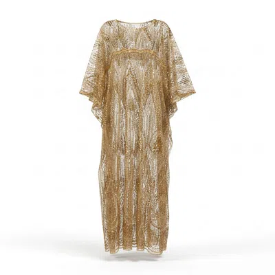 Nalè Women's Gold Beaded Embellished Kaftan Dress