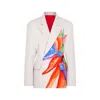 Nalè Women's Neutrals Bird Of Paradise Print Boyfriend Blazer In White