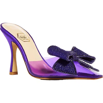 Nalebe Dimante Mule Womens Bow Slip On Mules In Purple