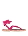 Nalho Woman Espadrilles Fuchsia Size 10 Textile Fibers In Pink