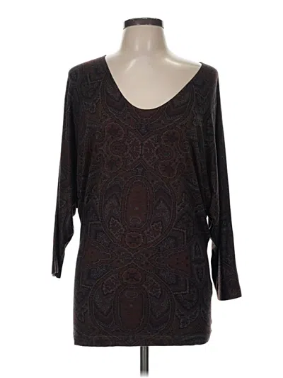 Pre-owned Nally & Millie 3/4 Sleeve Top Black Scoop Neck Tops