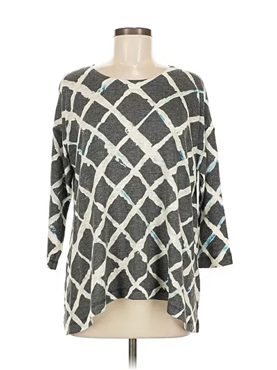 Pre-owned Nally & Millie 3/4 Sleeve Top Gray Boatneck Tops