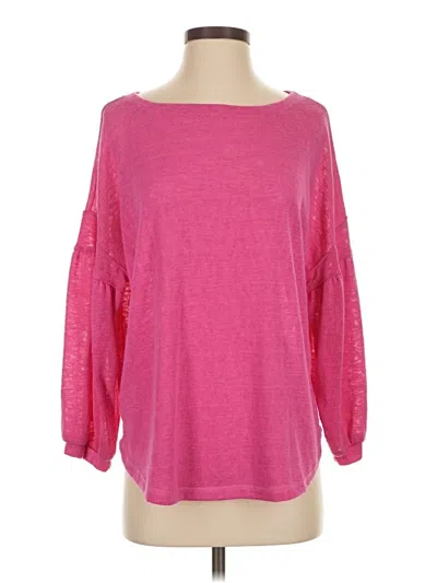 Pre-owned Nally & Millie 3/4 Sleeve Top Pink Boatneck Tops
